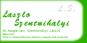 laszlo szentmihalyi business card