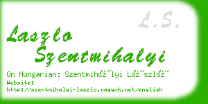 laszlo szentmihalyi business card